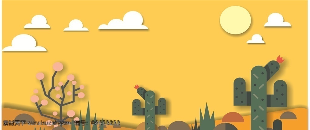 卡通 沙漠 仙人掌 背景 卡通沙漠 卡通仙人掌 卡通背景 卡通图片 卡通白云 卡通素材 动漫动画 风景漫画