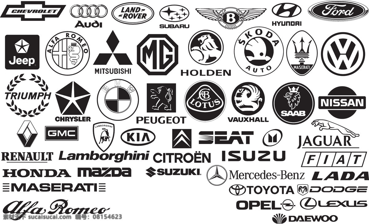 汽车 标志 图案 收集 汽车图案 汽车标志 汽车logo 白色