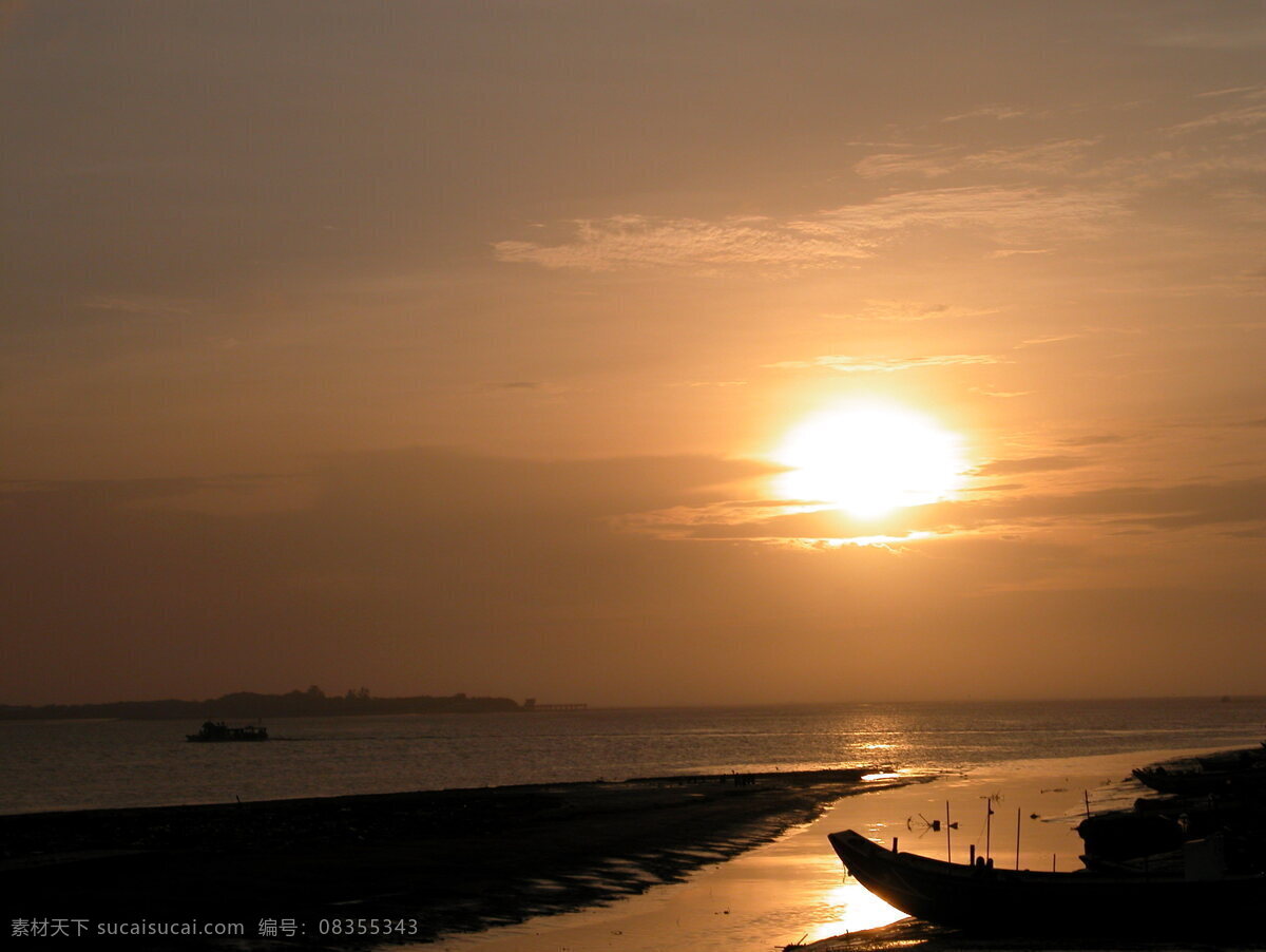 大海 海滩 夕阳 渔船 自然风景 自然景观 渔人 码头 渔人码头 psd源文件