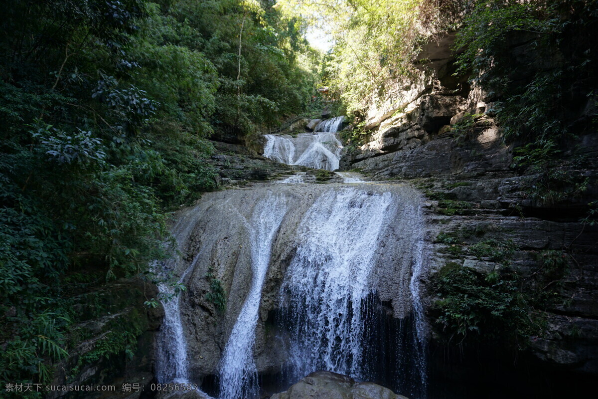牛角寨风光 广西环江县 牛角寨 风景区 瀑布 瀑布群景区 山水 蓝天白云 旅游景区 旅游摄影 国内旅游