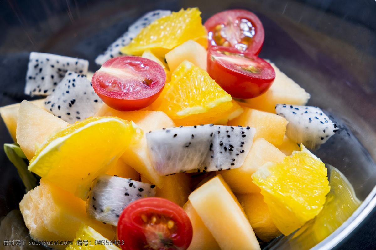 水果沙拉 水果 果 沙拉 玻璃 火龙果 照片 餐饮美食 食物原料