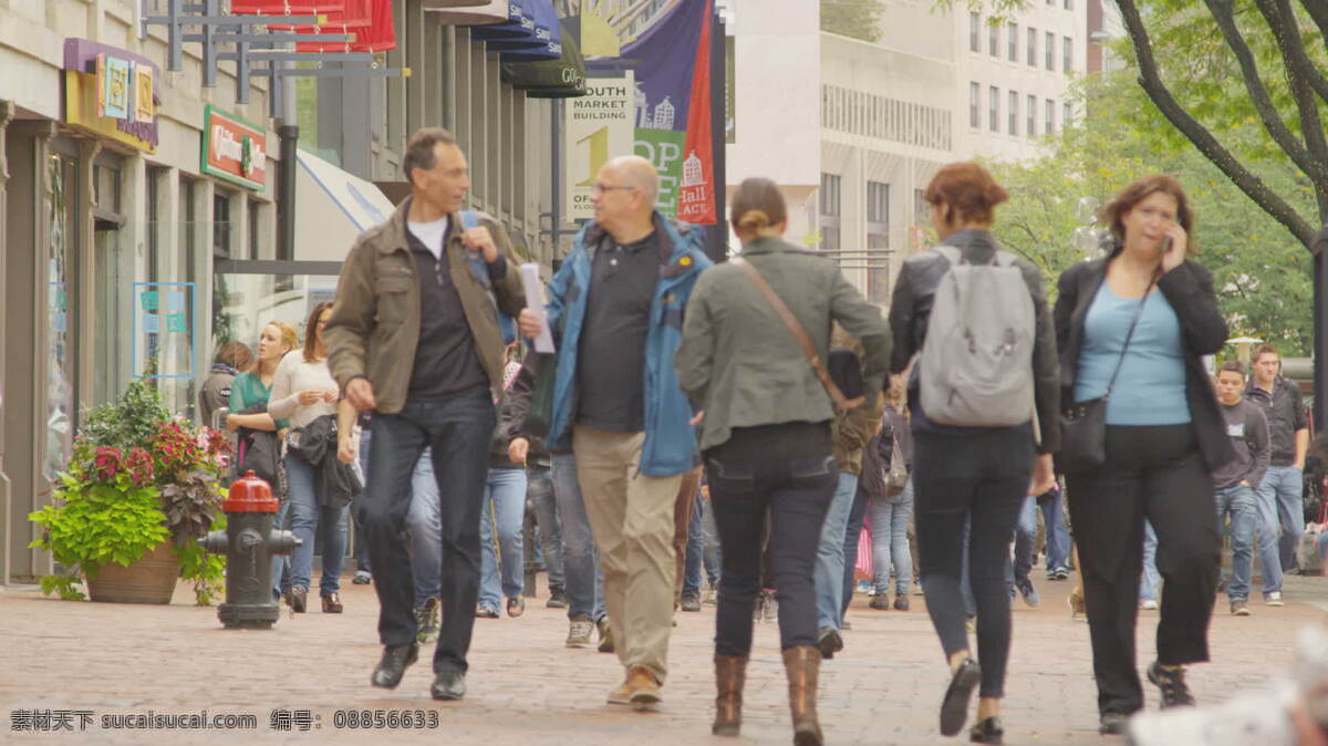 人群 步行 4k 超 高清 城市 街道 美国 视频免费下载 行走 拥挤的人群 波士顿 马萨诸塞州 老镇 人群或人 人行道 其他视频