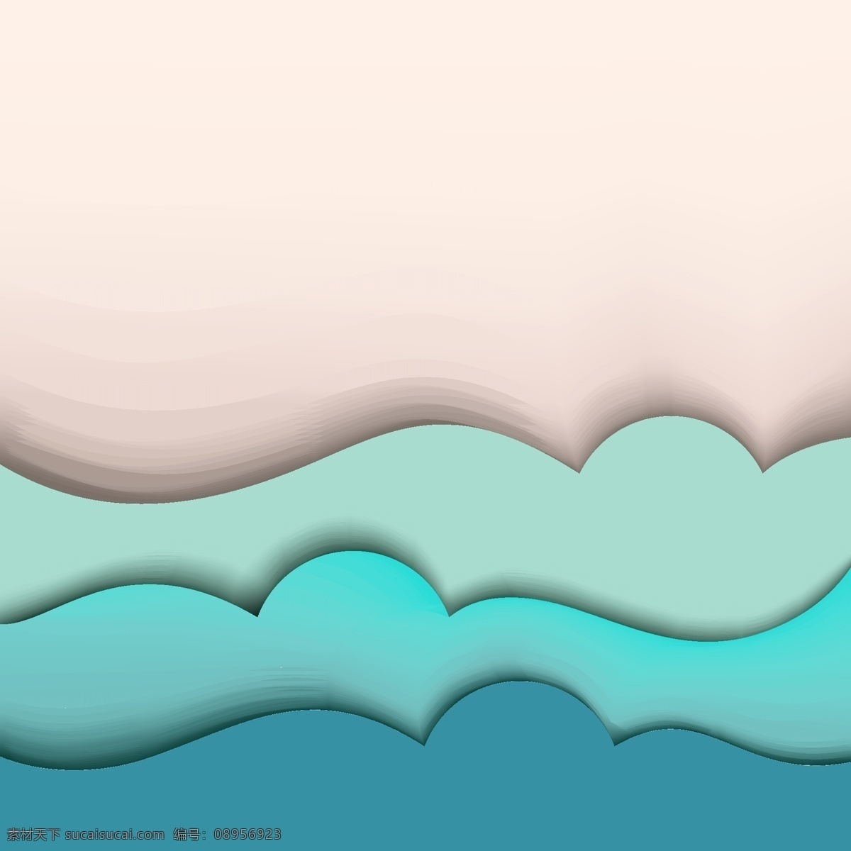 蓝色 立体 海浪 背景 底纹 渐变 海洋
