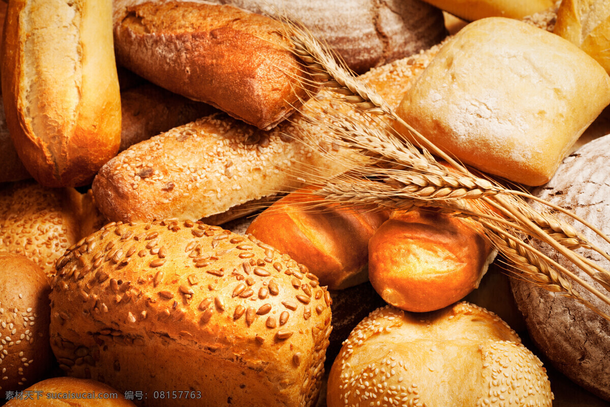 各种面包 面包 发酵面包 干面包 手撕面包 面食 甜品 甜点 糕点 美食 早餐 烤面包 现烤面包 吐司面包 肉松面包 餐饮美食 食物原料