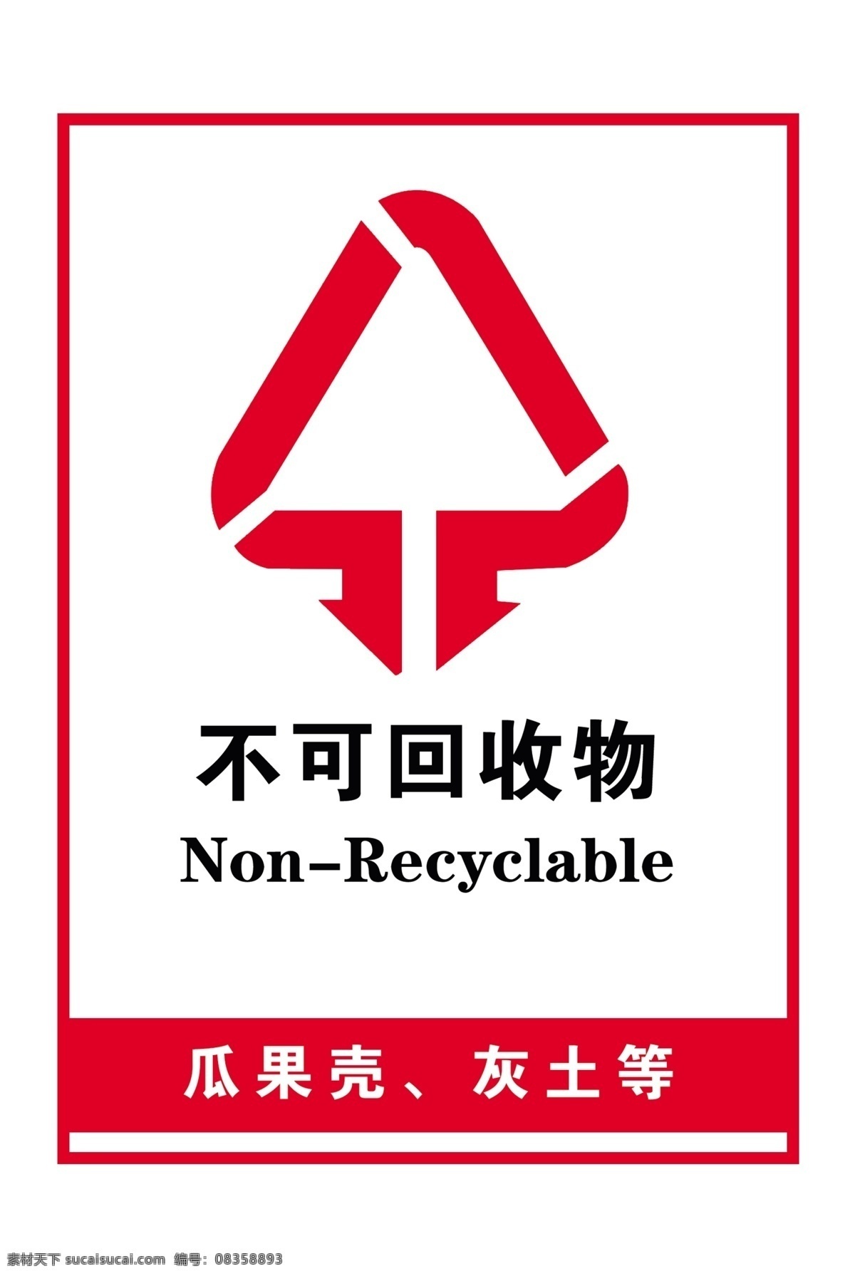 垃圾可回收物 不可 回收 物 标识 牌 可回收物 不可回收物 垃圾 标志 矢量图 锦瑟 牌匾 标牌 类 分层