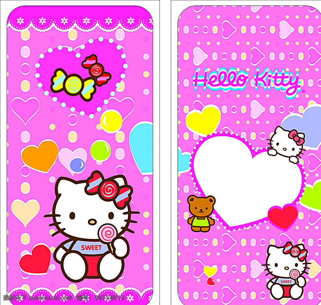 iphone6 彩绘 手机壳 kt猫 kitty猫 凯蒂猫 手机套 皮套 卡通 花朵 矢量素材 卡通设计 紫色