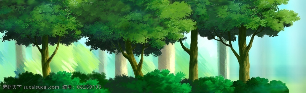 动画背景 树丛 动画 背景 树 树木 大树 树干 绿树 树林 森林 forest 源文件