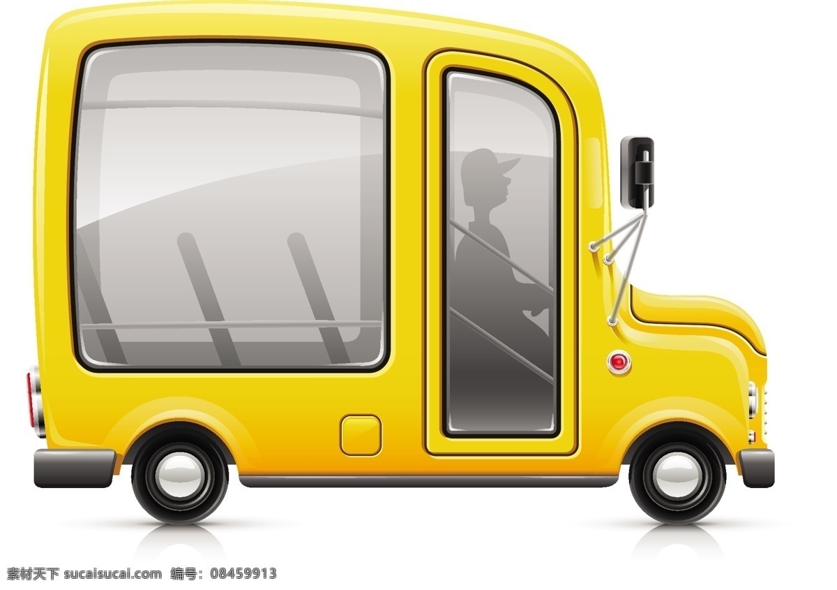 手绘 黄色 校车 矢量 车辆 汽车 卡通 人物 车轮