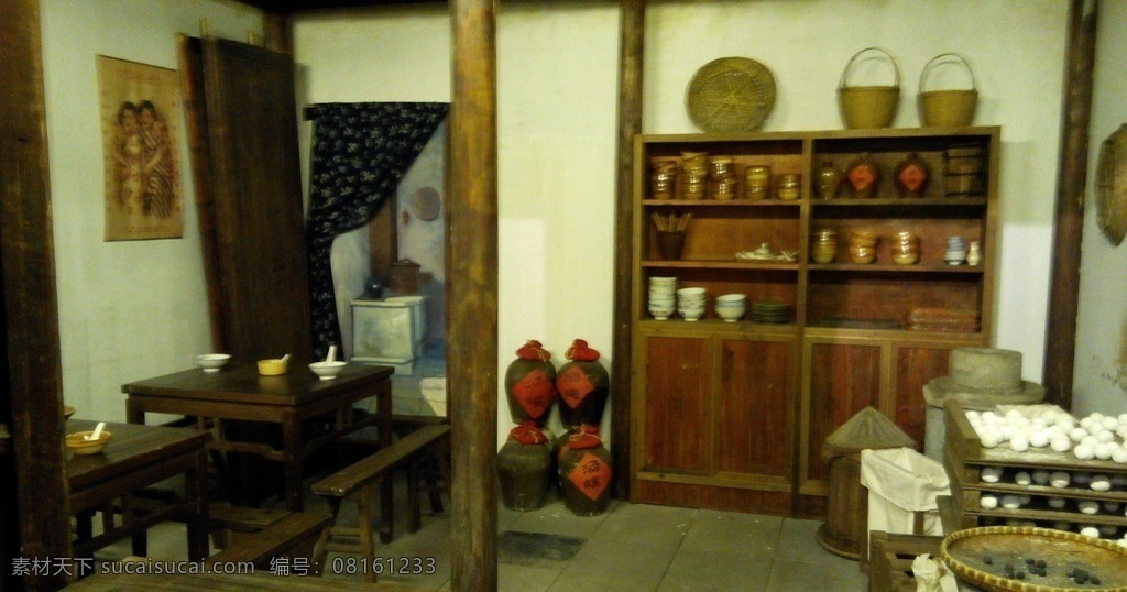 古茶楼一角 茶楼 古老茶楼 酒家 酒家摄影 酒坛 摄影图 生活百科 生活素材