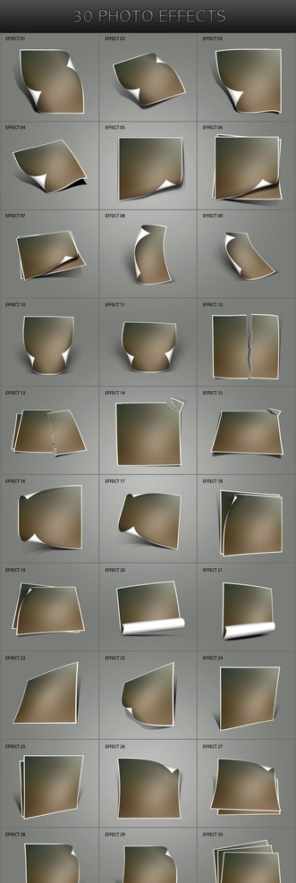 种 照片 撕裂 效果 动作 照片动作 撕裂动作 照片撕裂 30种 ps动作 ps插件 源文件 atn