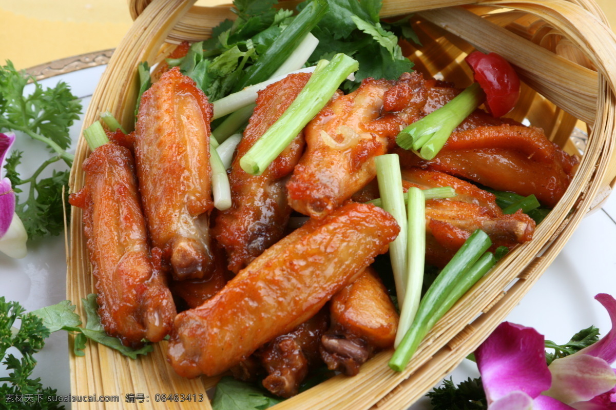 鸡翅 餐饮美食 香辣鸡翅 竹筐鸡翅 鸡翅膀 秘制鸡翅 商业 图 psd源文件