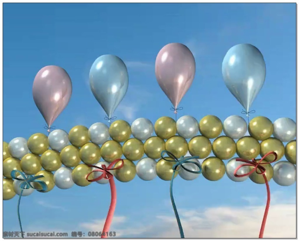 丝线 气球 视频 高清视频素材 视频素材 动态视频素材 绿色