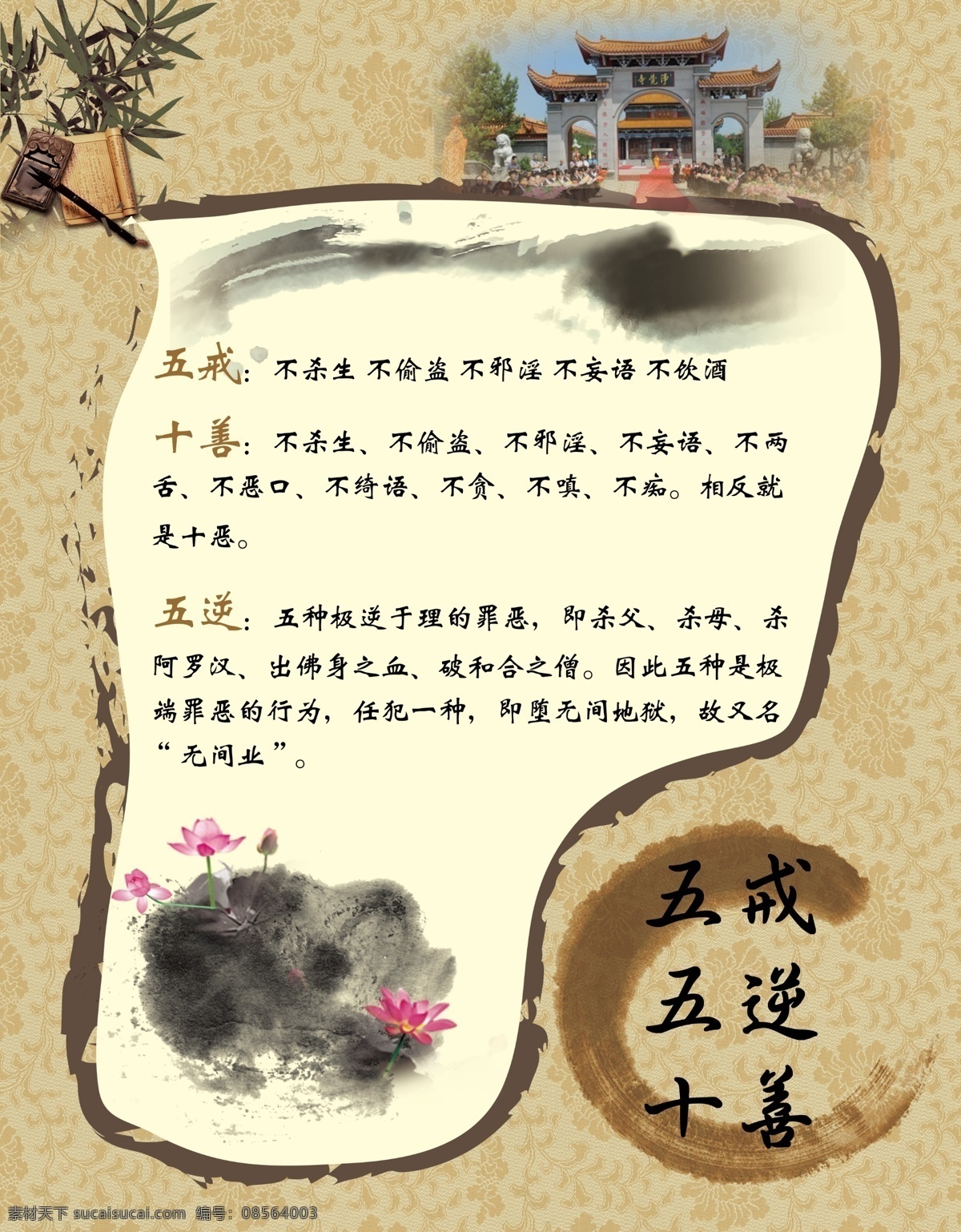 寺院文化展板 佛教 信仰 皈依 正信 三宝 寺院文化 展板 展板模板