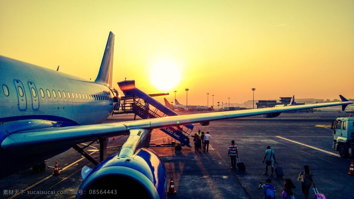 飞机场 机场 旅游 旅行 飞机 夕阳 傍晚 旅游摄影