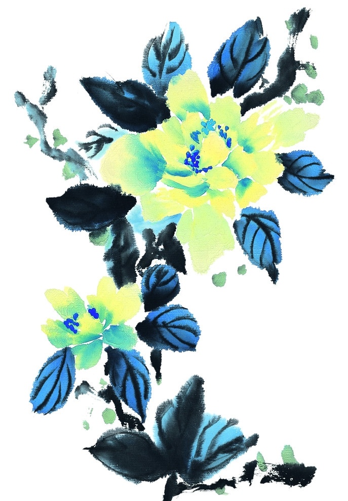 藝術花 水彩花 水彩畫花 花朵 背景 中國風 水彩 藝術 梅花 花蕾 含苞待放 花草 绘画书法 文化艺术
