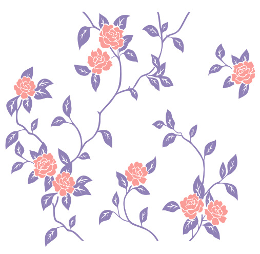 矢量 花朵 矢量图 有枝条的花 花纹花边