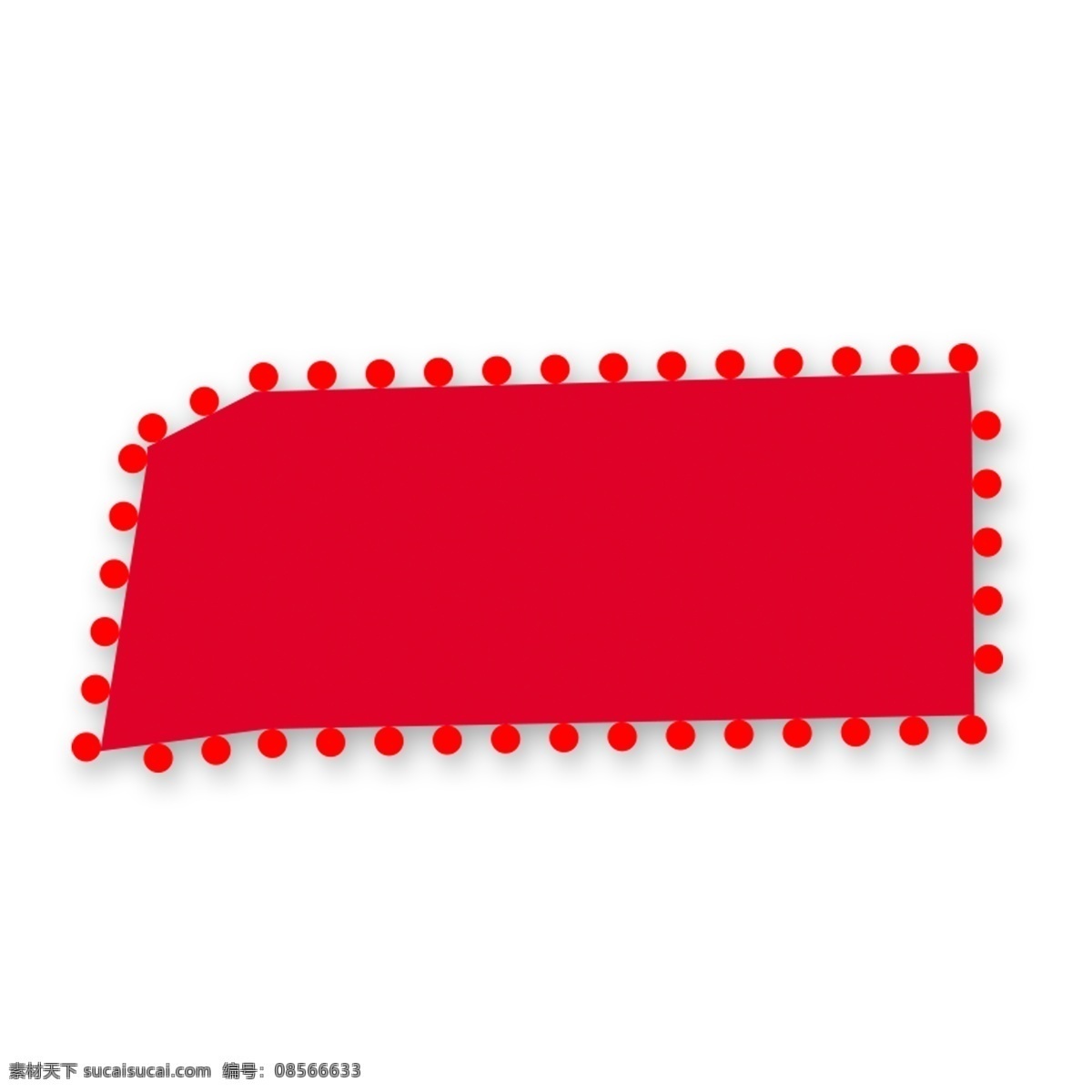 红色 创意 锯齿 方块 元素 标签 纹理 边框 喜庆 庆祝