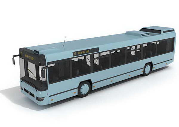 公交车 3d 模型 3d模型 汽车模型 max 白色