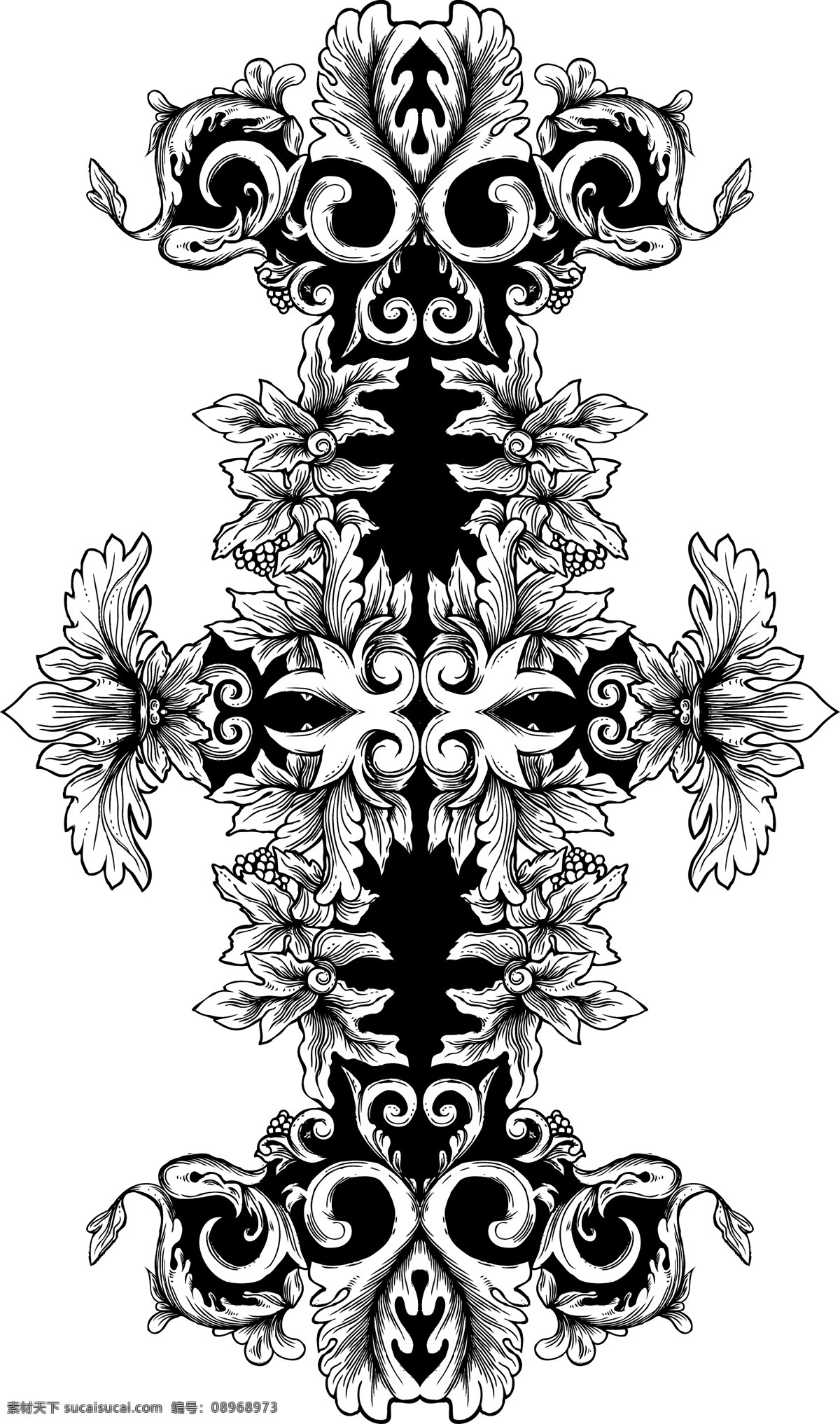 矢量花卉帧 白色