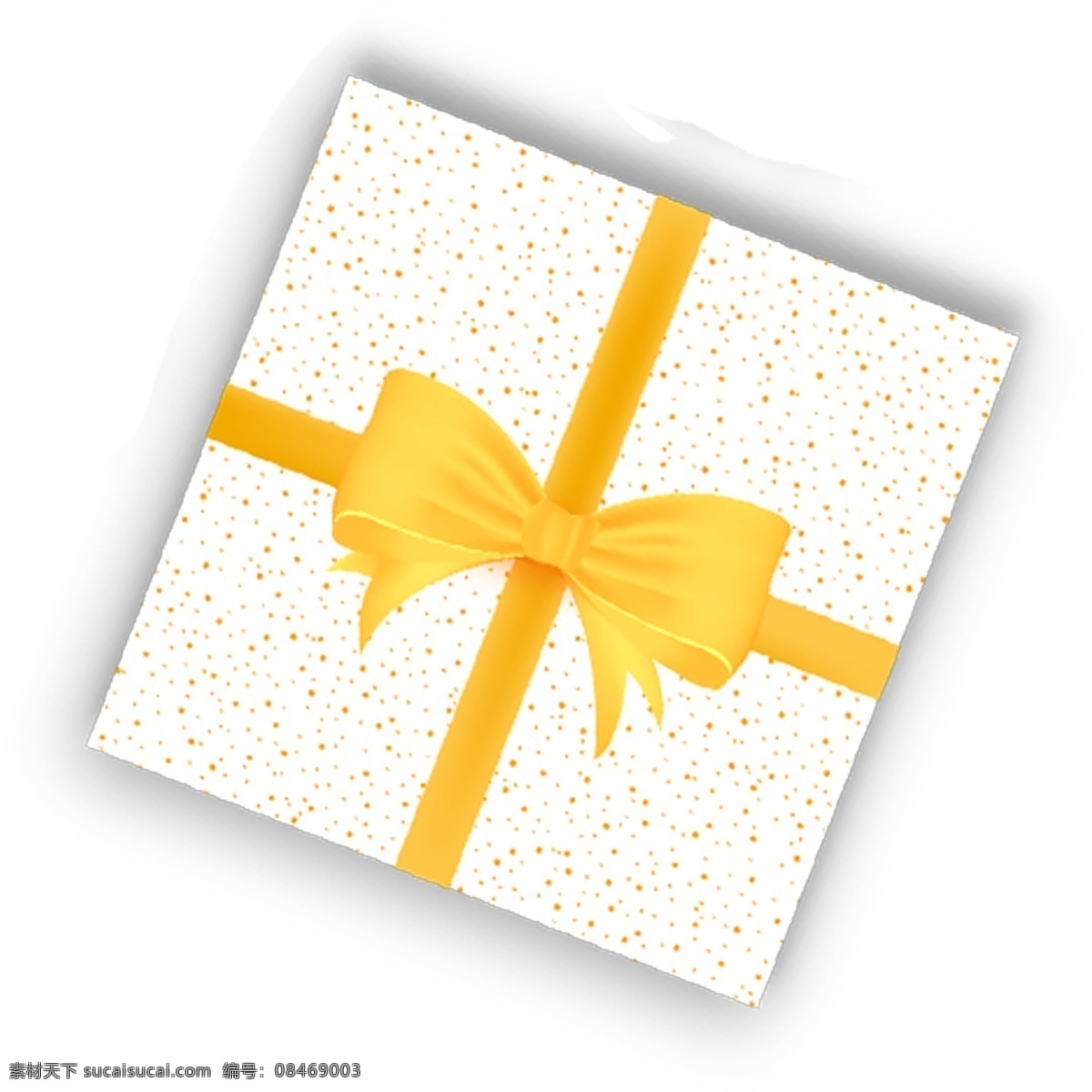 白色 礼物 盒 装饰 礼物盒 黄色 丝带 蝴蝶结 装饰素材