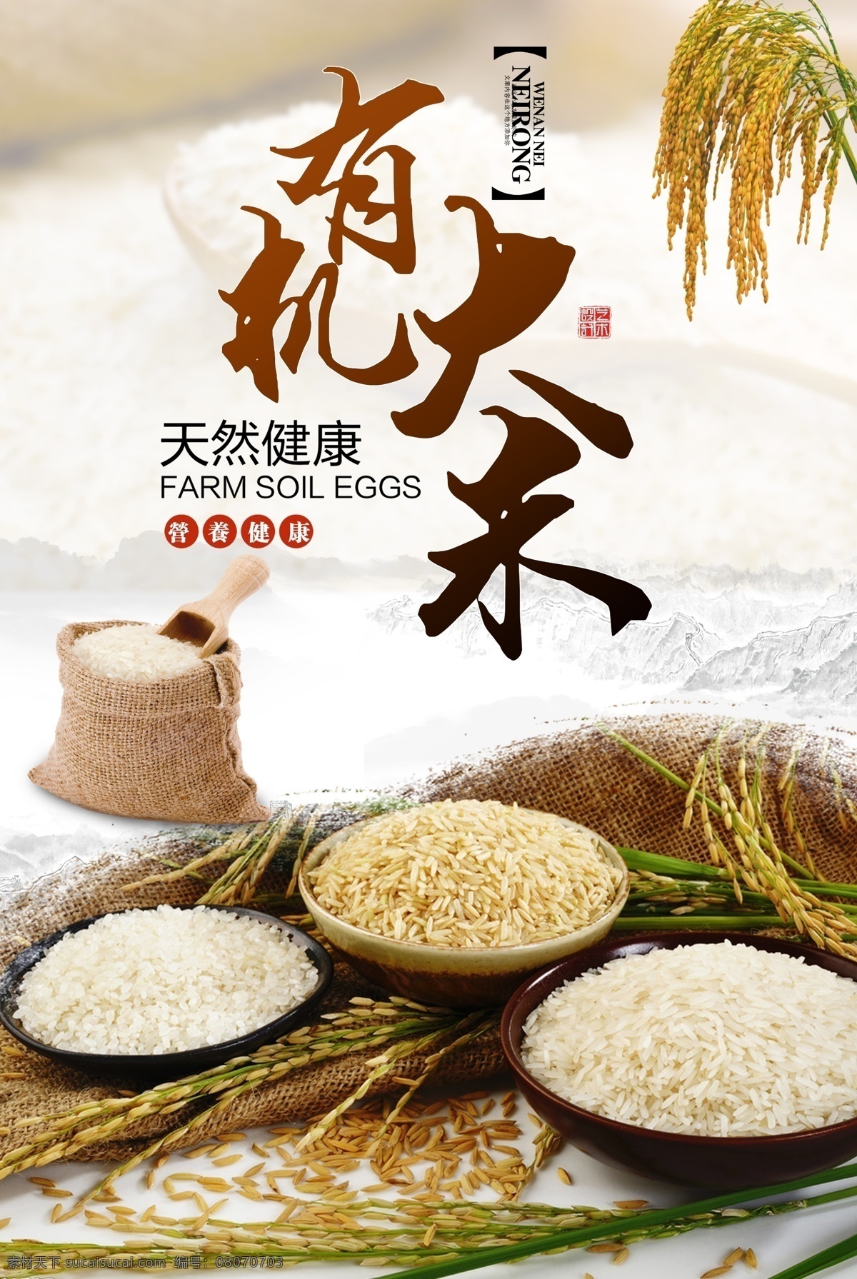 农家 土特产 特色 餐饮 有机 大米 宣传海报 宣传 海报