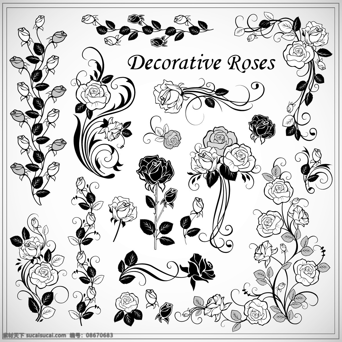 装饰 玫瑰 图案 矢量 装饰的玫瑰 玫瑰的图案 花纹 边框 自由 背景 下 复古 矢量图 花纹花边