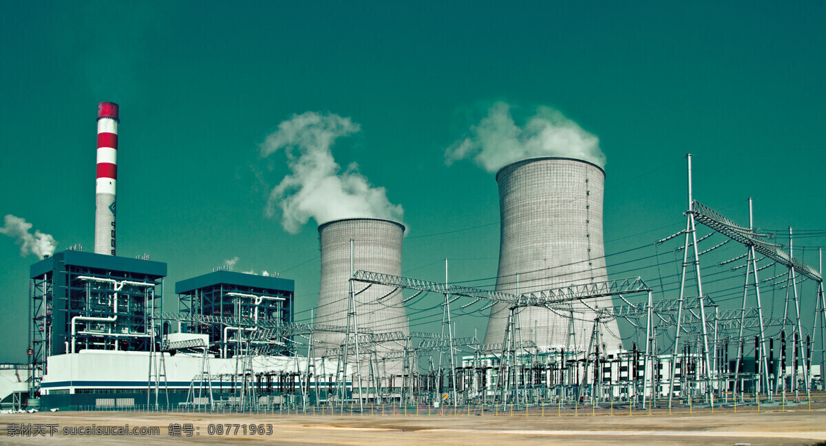 发电厂 工业 工厂 大气 冷凝塔 工业生产 现代科技