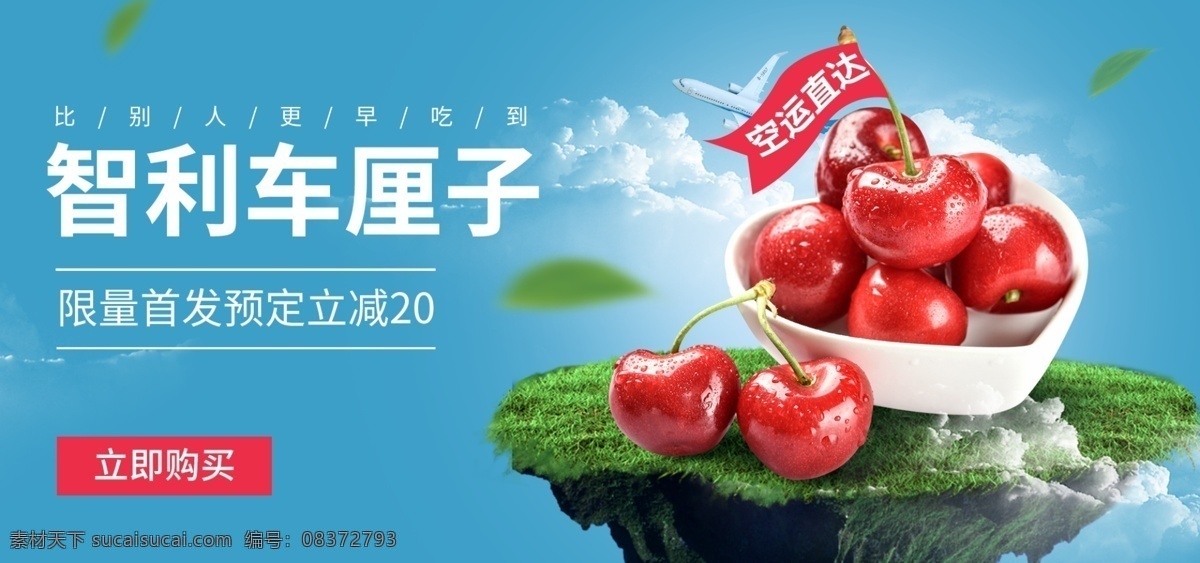 水果 车 厘 子 banner 车厘子 智利 空运直达