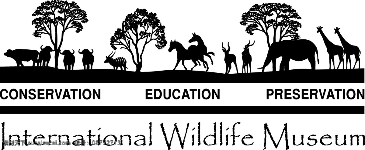 国际 野生动物 博物馆 自由 psd源文件 logo设计