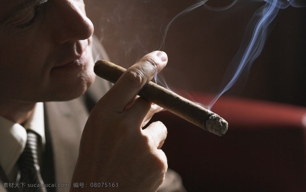 抽烟的男人 抽烟 雪茄 思考 办公 休闲 休息 放松 职业人物 人物图库