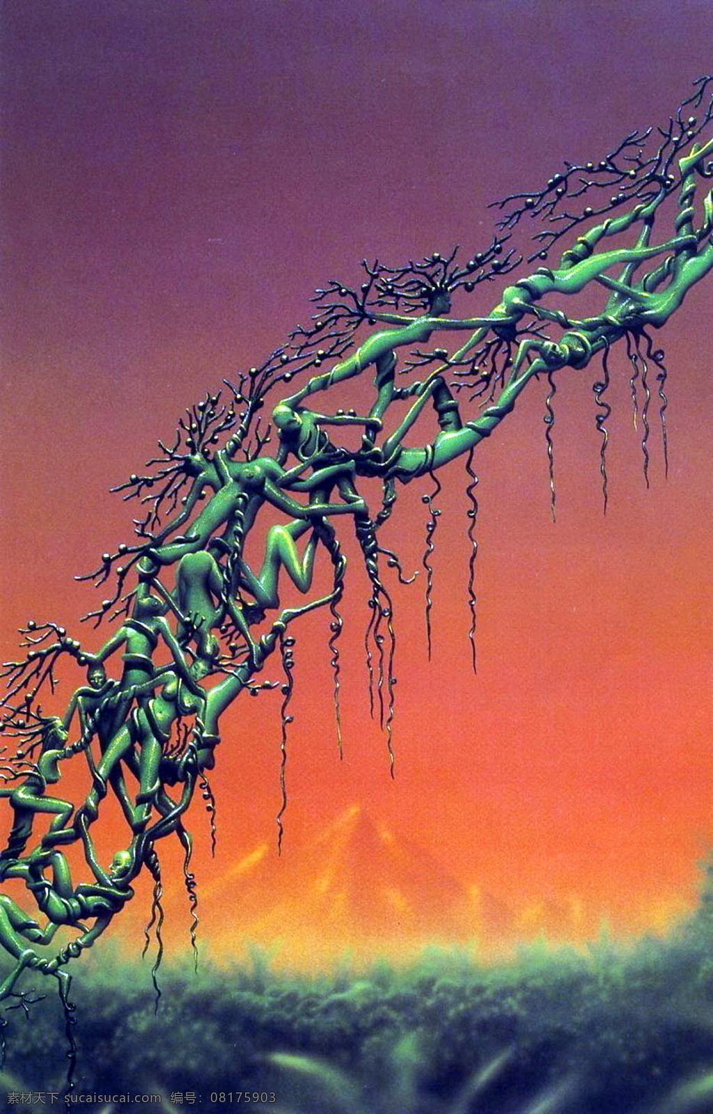 丙烯画人物 梦境 幻影 设计素材 丙烯人物 其它绘画 书画美术 橙色