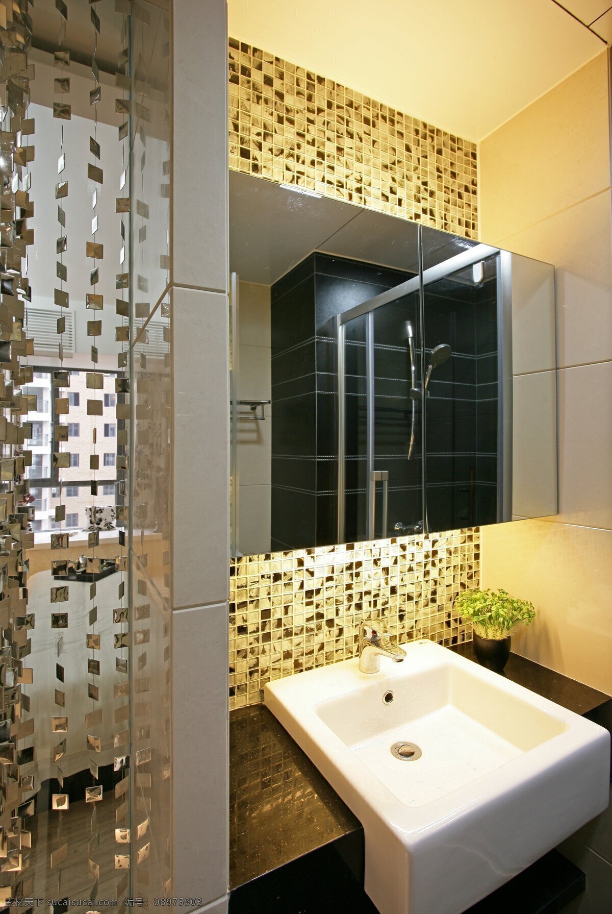 简约 风 室内设计 盥洗室 镜子 效果图 现代 浴室 收纳柜 洗手台 家装