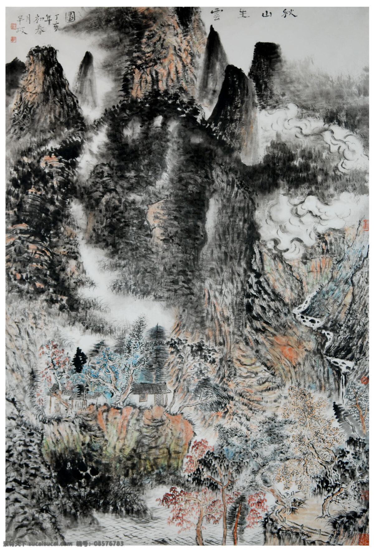 彩墨山水画 房子 风景画 国画 国画山水 河流 绘画 绘画书法 山水画 设计素材 模板下载 中国画 山水国画 写意画 书法 大师作品 写意 写意国画 国画写意 墨迹 水墨画 树木 植物 山峰 山 云雾 奇峰 溪水 瀑布 小河 木屋 文化艺术 装饰素材 山水风景画