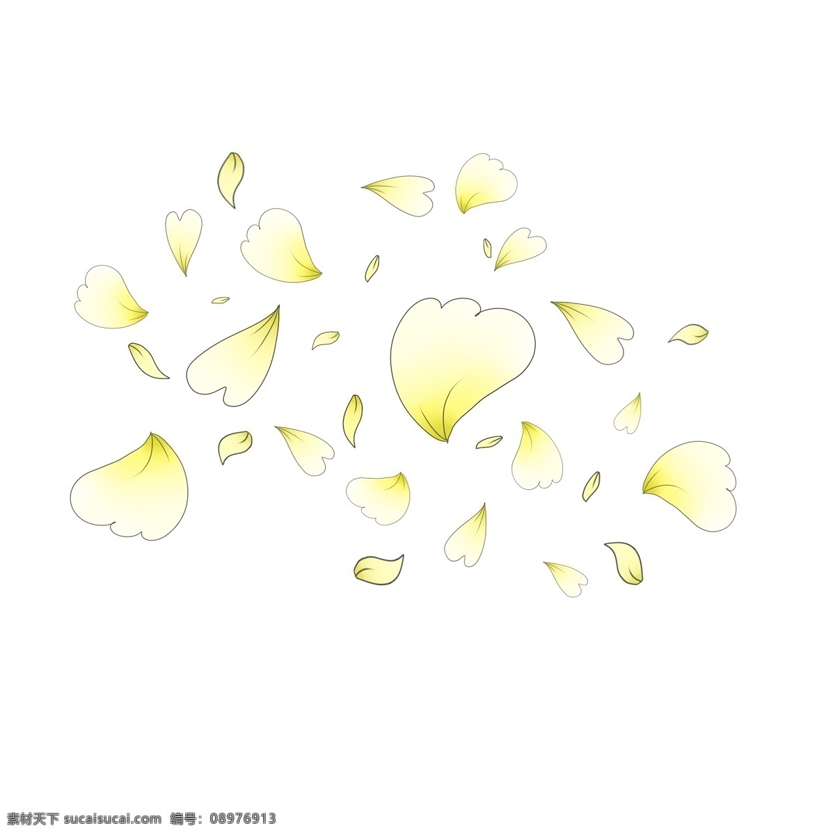 手绘 心形 花瓣 插画 心形的花瓣 卡通的插画 手绘插画 花叶 花朵 红色的花瓣 飘落的花瓣