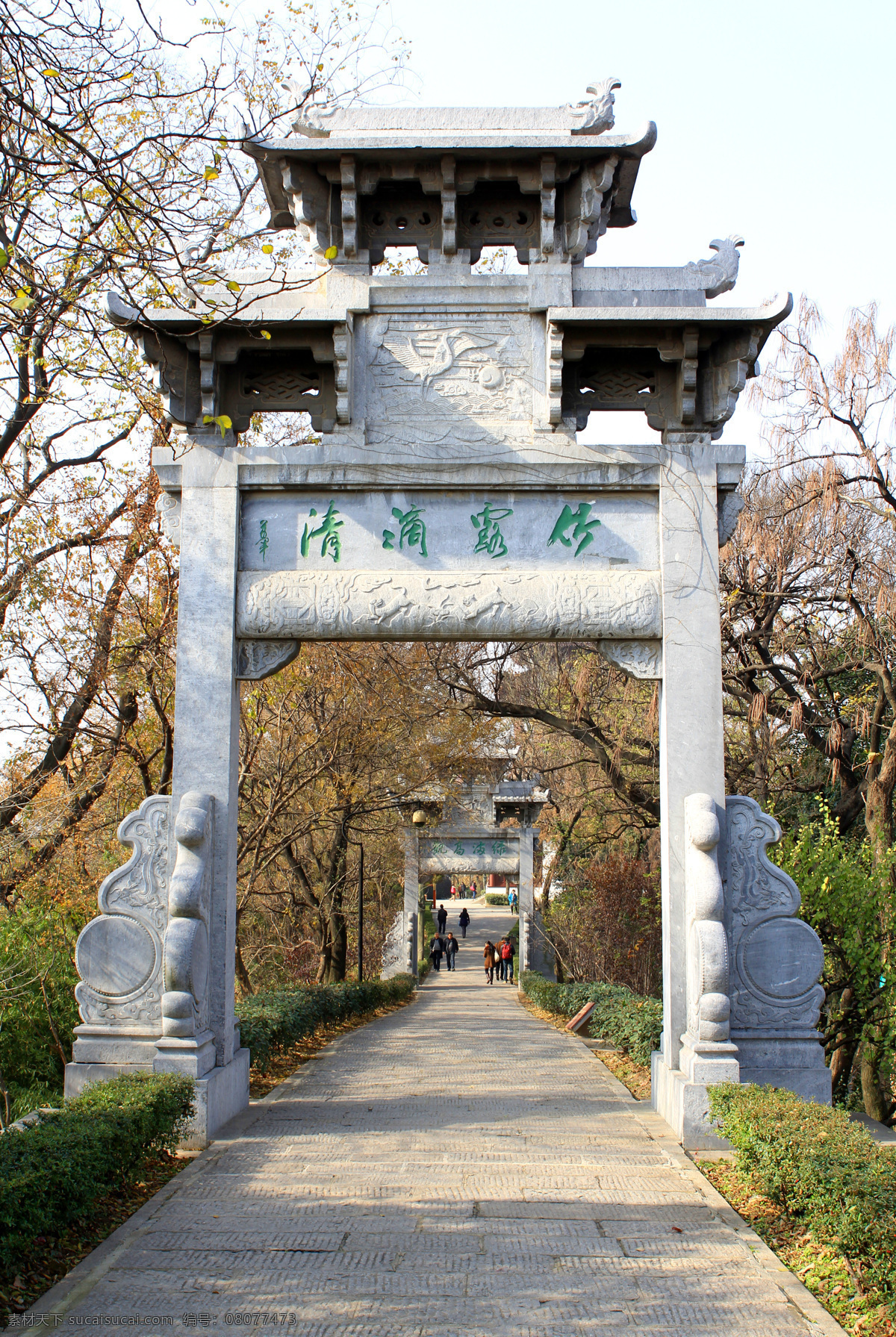 黄鹤楼风景 武汉省 黄鹤楼 树 小路 竹露滴清 牌楼 国内旅游 旅游摄影