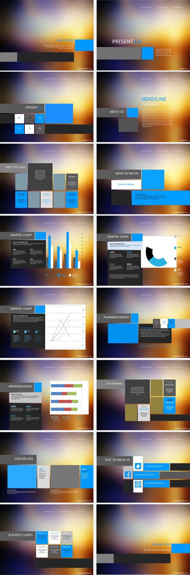 毛玻璃 ios 效果 模板 ppt模板 科技 扁平 网页 风格 win8风格 扁平ppt 商务 企业ppt pptx 黑色