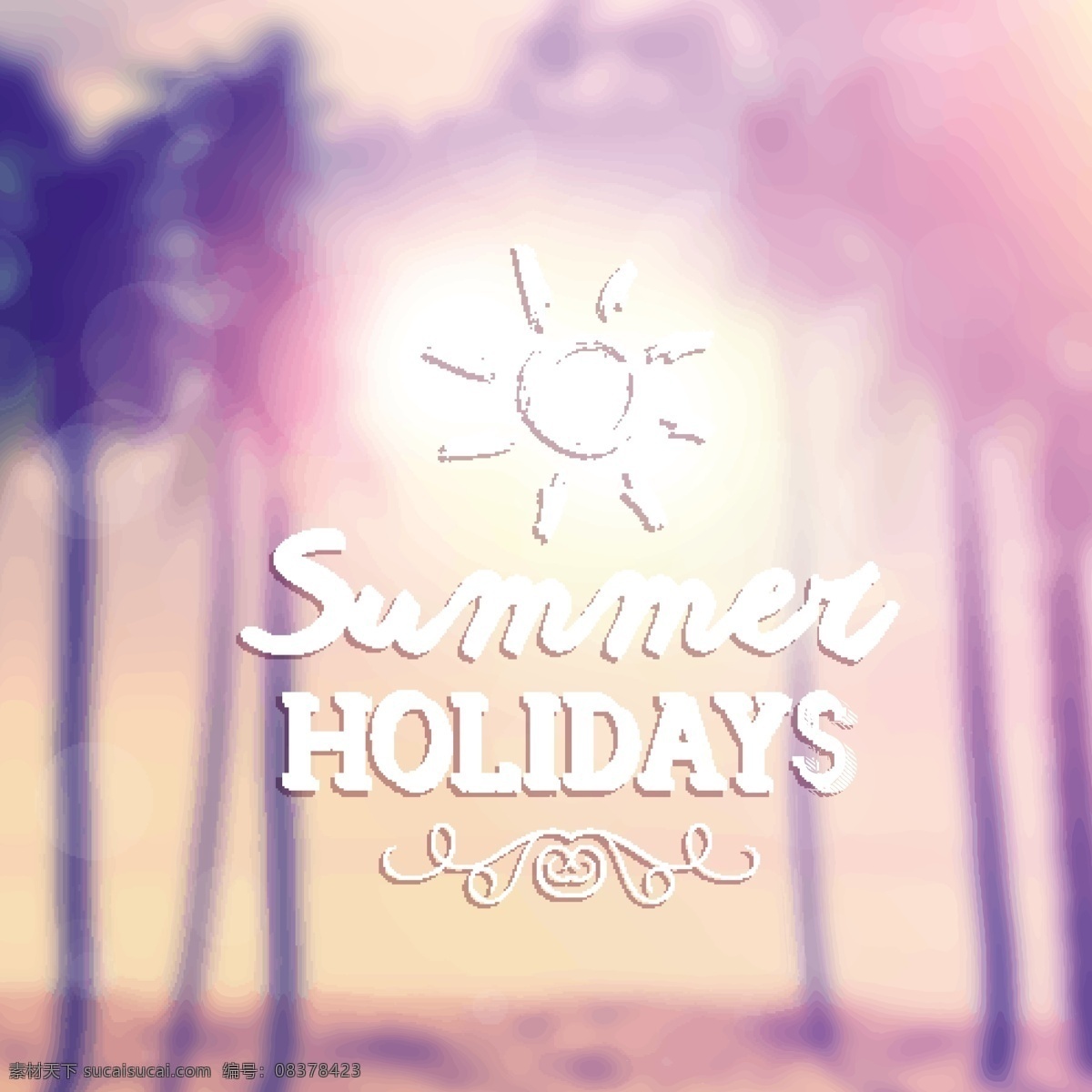 复古 暑假 背景 树 海滩 大海 天空 景观 假日 棕榈树 棕榈 日落 度假 模糊 阳光 夏季假期 粉色