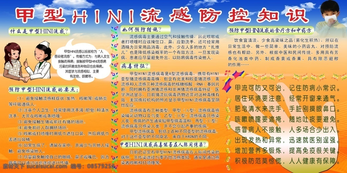 医院 病毒 广告设计模板 手 医生护士 源文件 展板模板 医院病毒 蓝色题头 病毒知道 psd源文件