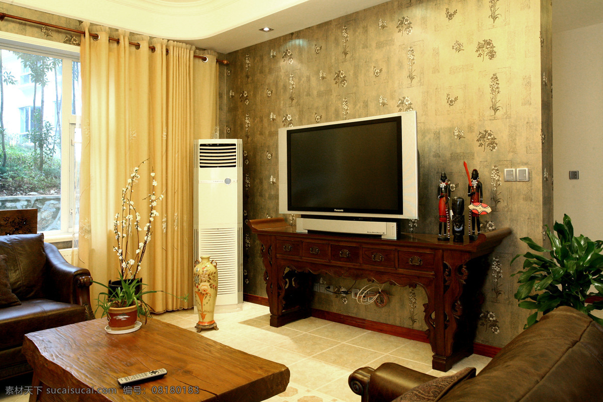 中式 客厅 非 高清 壁纸 茶几 地板 电视 建筑园林 空调 绿植 沙发 室内摄影 psd源文件