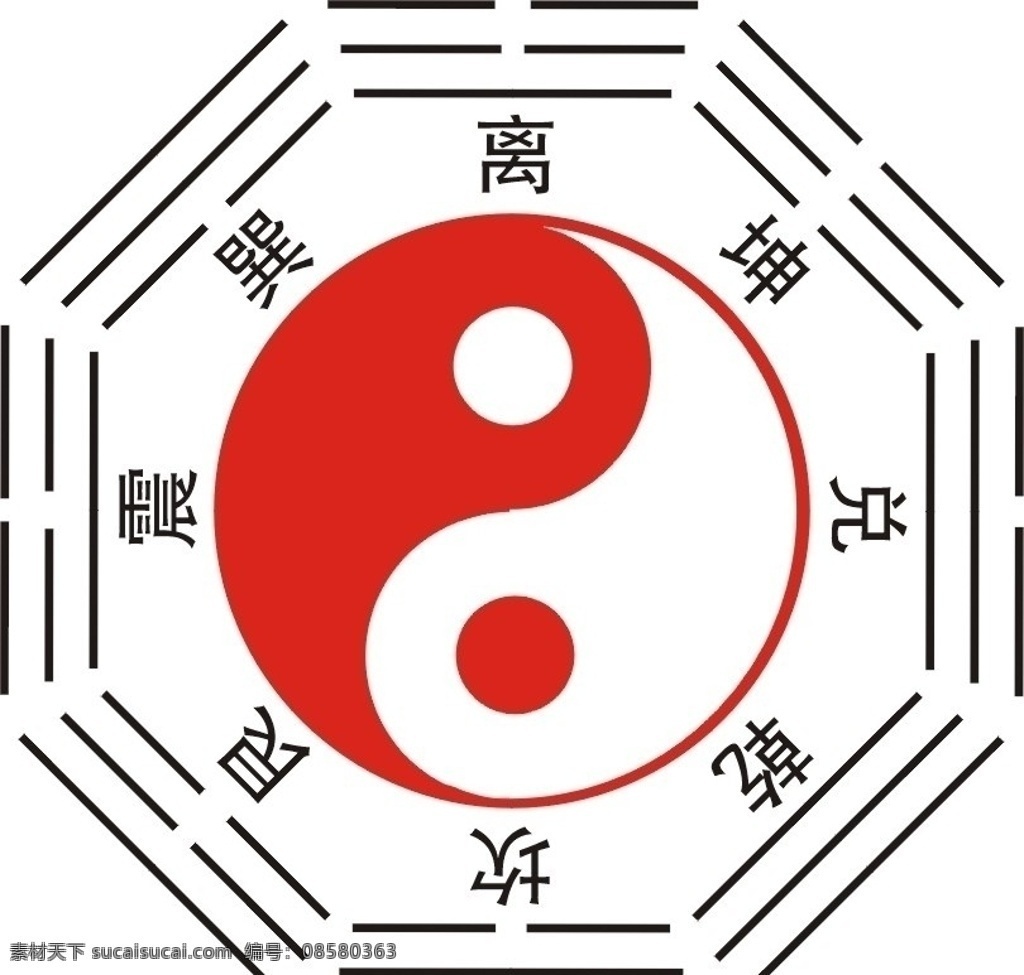 八卦图 太极 风水图 标识标志图标 矢量