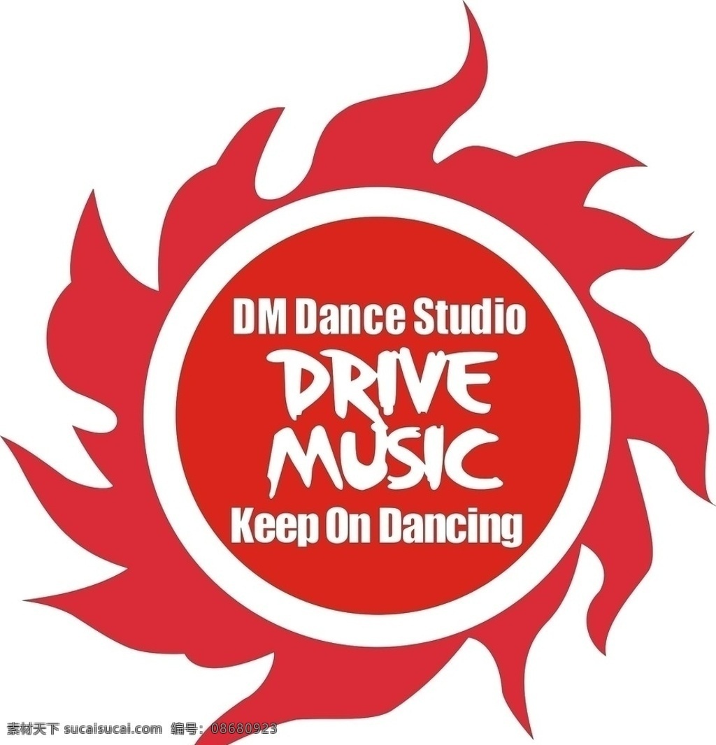 dm企业标志 logo 红底白字 太阳形状 企业 标志 标识标志图标 矢量