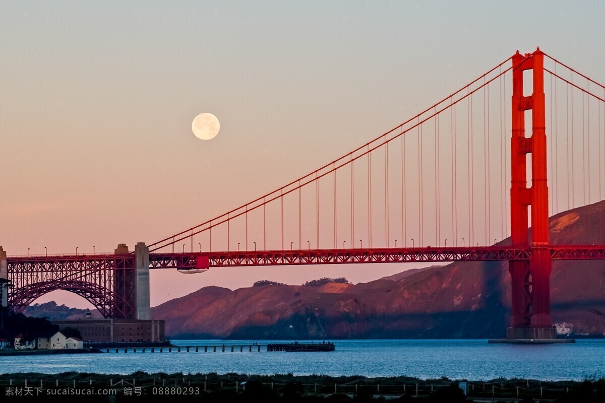 金门大桥 地标建筑 美国地标建筑 加州 美国 桥梁 悬索桥 桥 河 海 海岸 自然景观 建筑景观