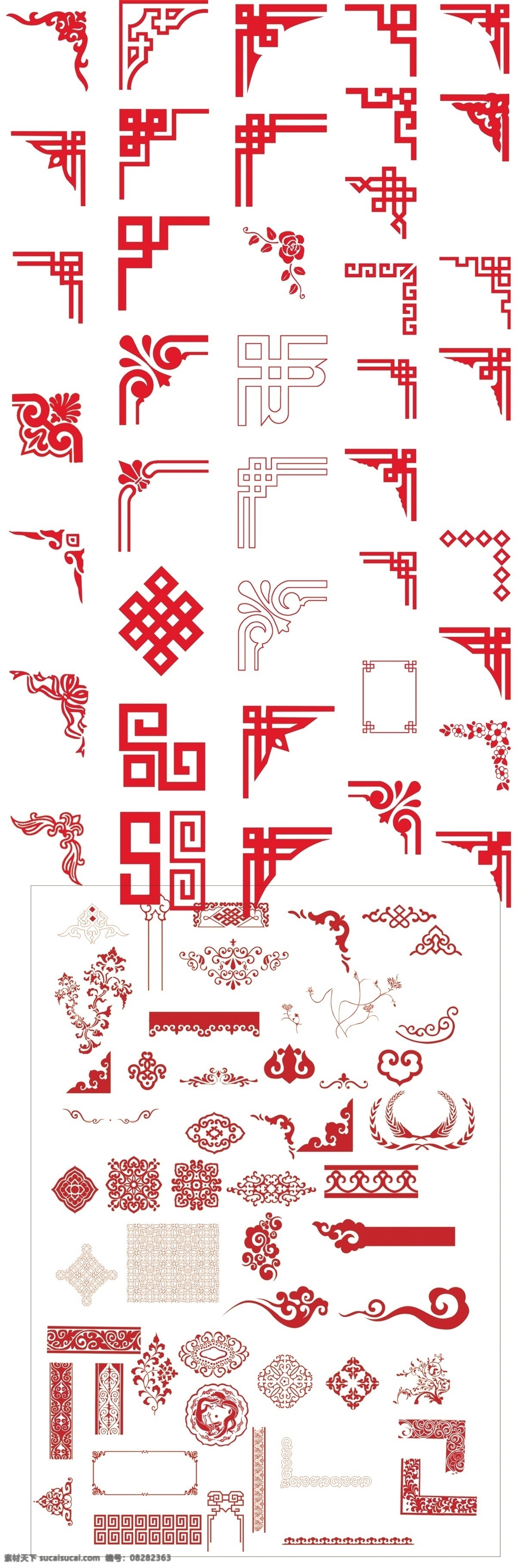中国元素 边角 花边 花框 花纹 佛系