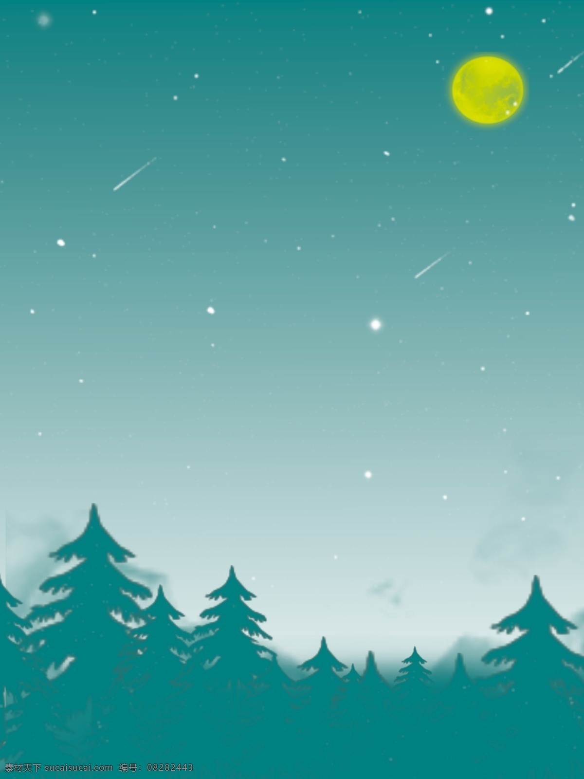 原创 清新 自然 大 森林 背景 大自然 星空 树林 树木 绿色