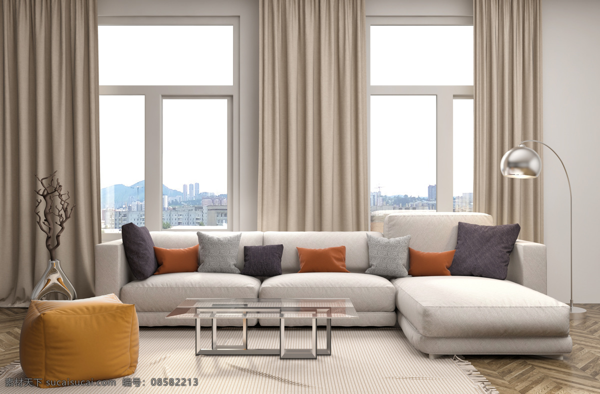 客厅 现代 装修 风格 装修风格 窗帘 沙发 环境设计 效果图