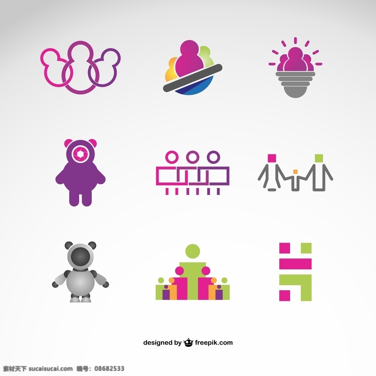 标志 企业logo logo 标志设计 小人图标 抽象图标 一家图标 图标 小图标 标识标志图标 矢量
