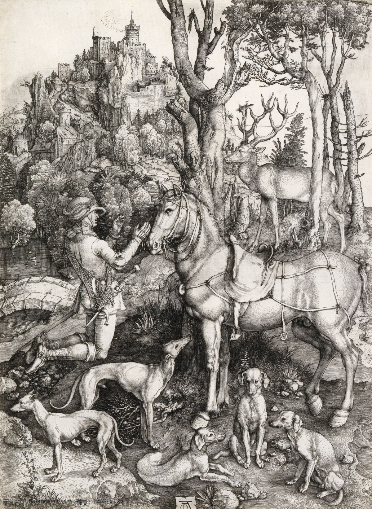 狗 绘画书法 烈士 鹿 素描 文化艺术 宗教艺术 阿尔 布雷特 丢勒 作品 设计素材 模板下载 德国 古典 绘画作品 文艺复兴时期 圣尤斯塔斯 杜勒 马 德国画家 北方文艺复兴 维多利亚 国家 美术馆 尤斯塔斯