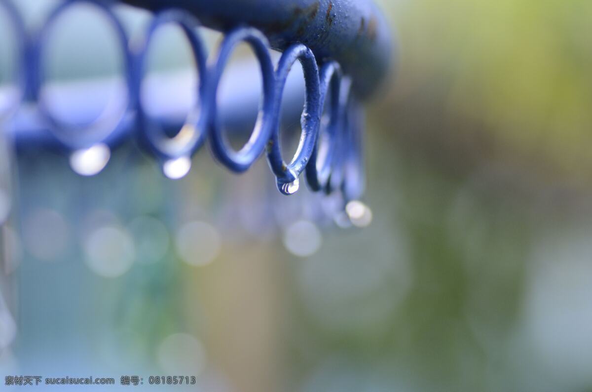 国内旅游 晶莹剔透 旅游摄影 水滴 水珠 特写 图片素材下载 雨后水珠 圆圈 蓝色挂勾 雨水 近拍 psd源文件