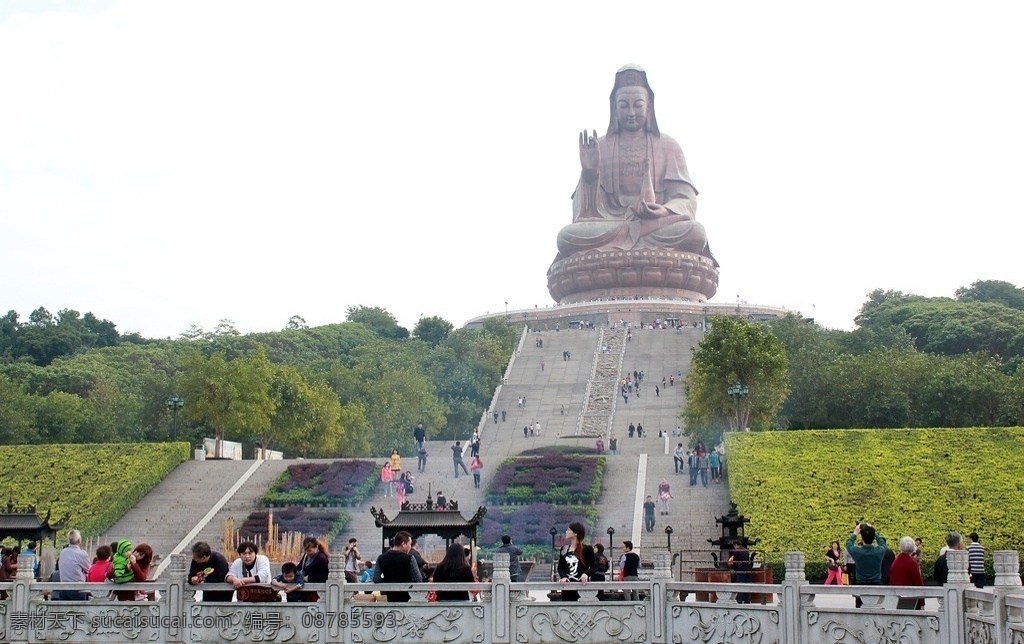 西樵山 观音 观音菩萨 蓝天白云 游人 旅游摄影 自然风景 国内旅游