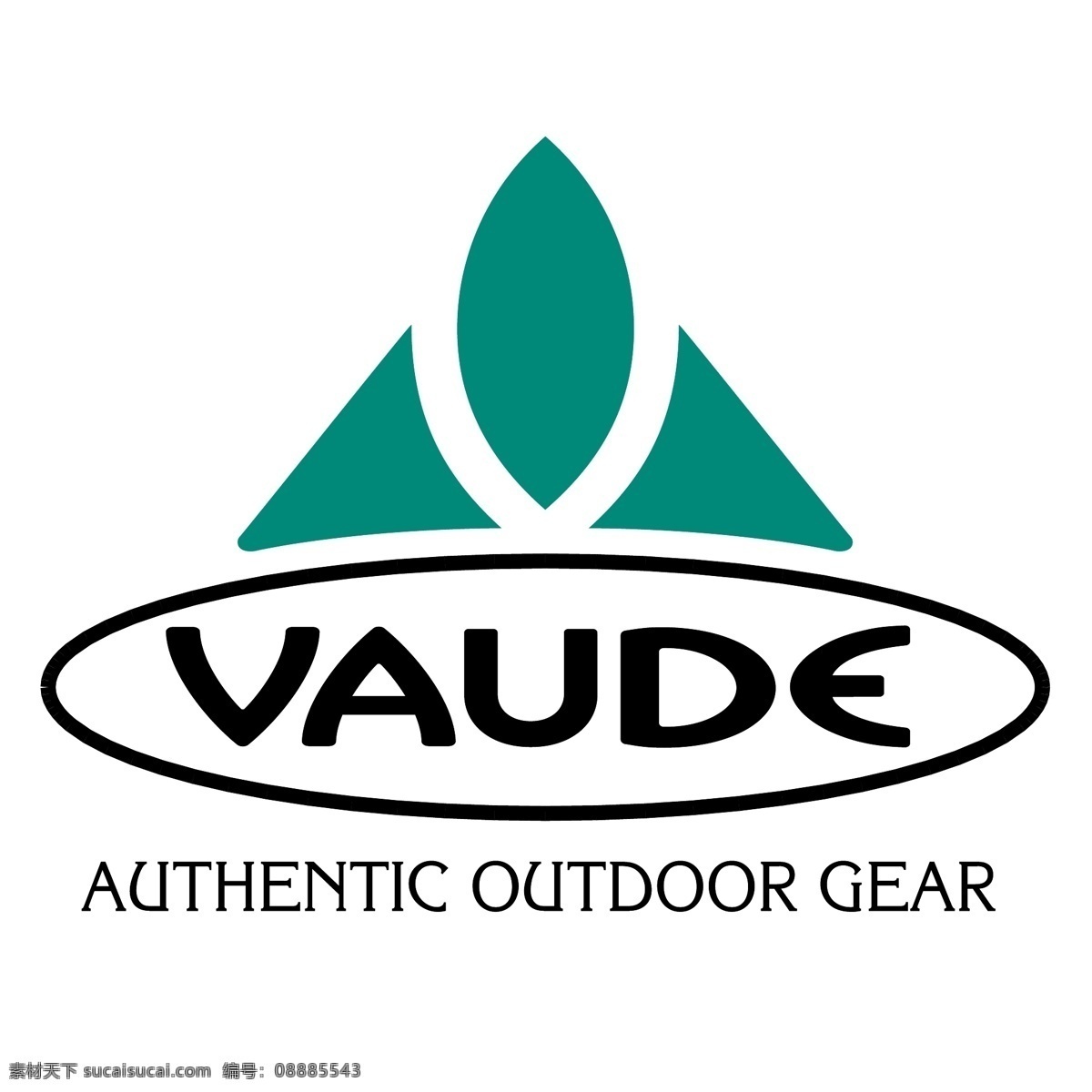 vaude 标志 标识为免费 白色